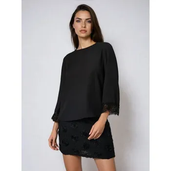 Dámská halenka Sinsay - Halenka s ozdobnou krajkou - černá - 378HH-99X - 378HH-99X-XL