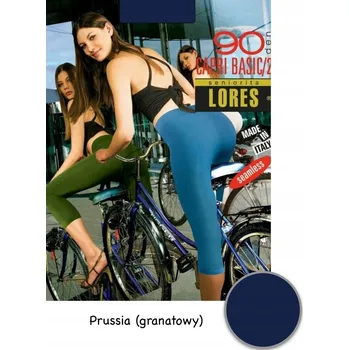 Dámské legíny Hladké Punčocháče Lores Capri Basic/2 90 DEN, modrá Prussia, velikost 3/4