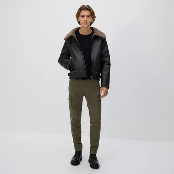 Pánské kalhoty Reserved - Kalhoty slim fit cargo - hnědozelená - 6003L-78X - 6003L-78X-XXL