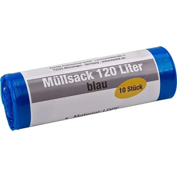 Pytle na odpadky KesTek Pytle na odpadky 120 litrů, 35 um, modré, 10 ks