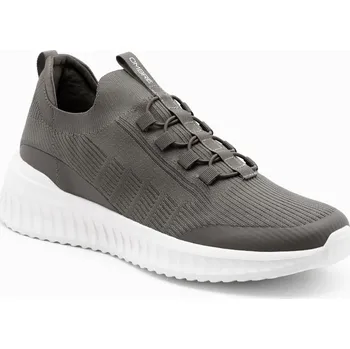 Pánské tenisky Męskie buty sneakersy wsuwane wykonane z lekkich materiałów - khaki V2 OM-FOKS-0149 - 41