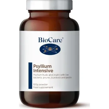 Speciální výživa BioCare Psyllium intensive – vláknina komplex (inulin, probiotika a švestky), 100 g>