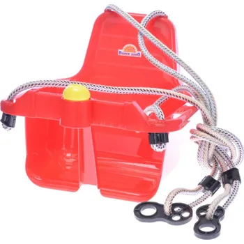 Dětská houpačka _Ostatní 1_ MAD Baby houpačka červená závěsná skořepina s klaksonem pro miminko