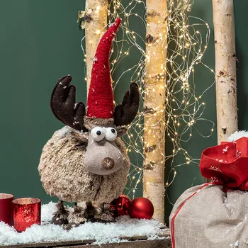 Vánoční dekorace AT8165272-20.5 dekorační figurka los výška: 53 cm hnědá