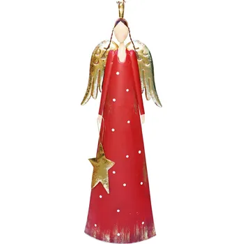 Vánoční dekorace Dekorační figurka anděl, výška: 74 cm, červená&nbsp;27092