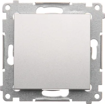 vypínač Vypínač jednopólový, řazení 1, 16 AX / 230 V~, šroubové svorky, Simon 54 DW1A.01/43, stříbrná metalizovaná