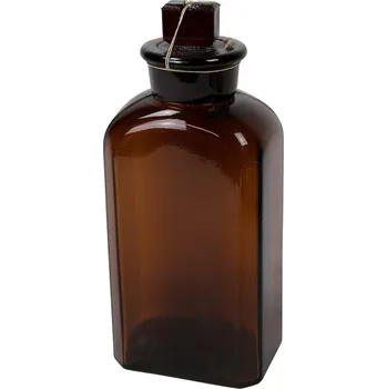 Láhev Láhev skleněná hranatá s broušeným širokým hrdlem 250 ml HNĚDÁ