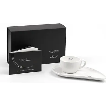 Porcelánový šálek na kávu BANDI Bianco, 80 ml, v dárkovém boxu