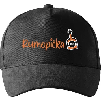 Kšiltovka Unisex kšiltovka Rumopička, Barva Černá, Velikost 19×11 cm , Canvas Kšiltovka Bezvatriko.cz 1674 - DTF/DTG