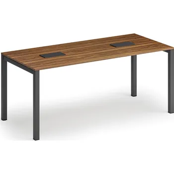 Psací stůl B2B Partner Jednací stůl PRIMO SQUARE, 180x80 cm, ořech + 2x stolní zásuvka TYP I, černá