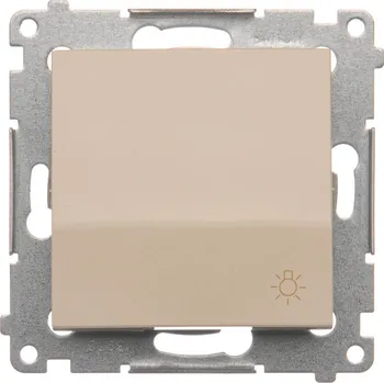 vypínač Tlačítko zapínací “světlo”, řazení 1/0, 16 AX / 230 V~, šroubové svorky, Simon 54 DS1A.01/41, krémová