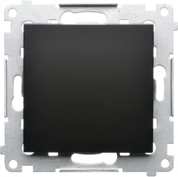 vypínač Tlačítko rozpínací bez piktogramu, řazení 1/0, 10 AX / 230 V~, bezšroubové, Simon 54 DPR1.01/49, černá metalizovaná