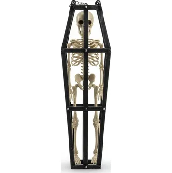 Party dekorace Halloweenský kostlivec v kleci – 43 cm