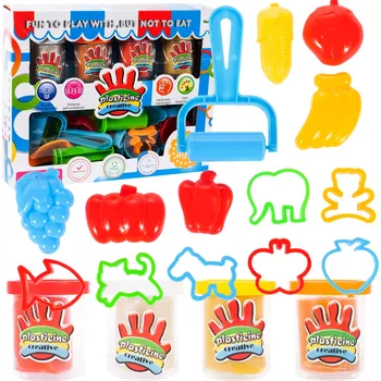 Modelovací hmota Modelína sada ovoce a zvířata, 4 kelímky