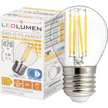 Žárovka LED žárovka Filament Ledlumen E27 G45 470 lm 4 W 360° teplá bílá