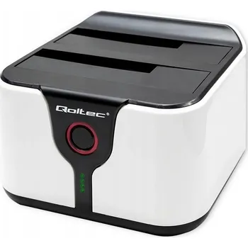 Interní pevný disk Dokovací stanice pro disky Qoltec HDD SSD 2.5" 3.5" SATA III USB 3.0 5Gb/s, funkce klonování