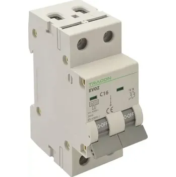 Jistič Tracon EVOZ2C1 Jistič, 2-pólový, char.C, 1A, C, 2P, 6kA (Tracon EVOZ2C1)