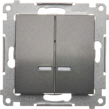 vypínač Vypínač sériový s podsvětlením, IP44, řazení 5So, 10 AX / 230 V~,, Simon 54 DW5BL.01/48, antracitová metalizovaná