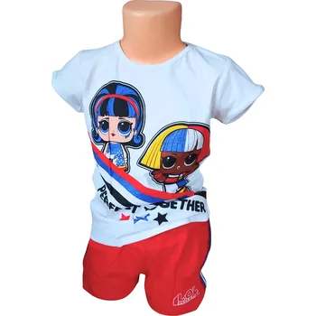 Sun City Dívčí letní set L.O.L. perfect together se šortkami bílo-červený Barva: Bílá, Velikost: 110