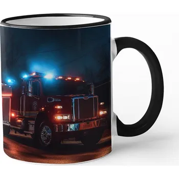 Keramický hrnek pro hasiče 2, Barva Černá, Velikost 330 ml, Canvas Keramický hrnek s barevným uchem Bezvatriko.cz 3057