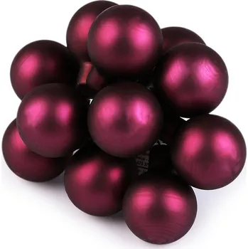 Vánoce Vánoční skleněná baňka na drátku Ø2 cm - mat a lesk Balení: 12 ks, Varianta: 16 pink mat - 8596475711548