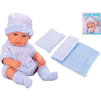 Panenka Panenka miminko set batole s peřinkami modré tvrdé tělíčko