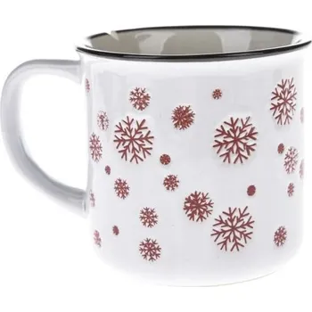 Keramický hrnek s vločkami 320ml, bílý