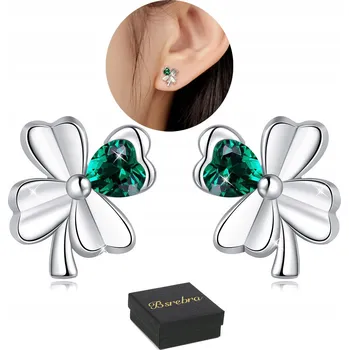 Náušnice Stříbrné Náušnice 925, dámské STŘÍBRO Náušnice s motivem jetel