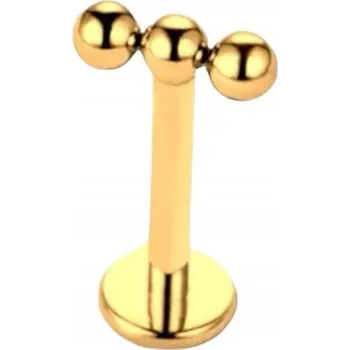 Náušnice Náušnice - Titanový, Zlatý Labret s KULIČKAMI Lobe Helix Tragus TITAN 1,2/6