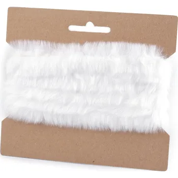 Oděvní / dekorační kožešinový proužek plochý, řezaný šíře 2 cm, malé, 1 Off White
