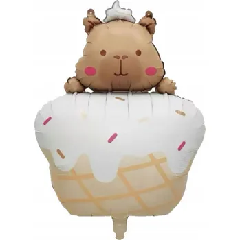 Balónek Foliový balónek Kapybara v košíčku – 49 x 76 cm