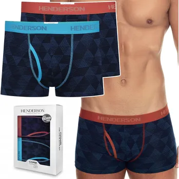 Pánské spodní prádlo HENDERSON 41267 CUBE pánské bavlněné boxerky 2 kusy - XXL