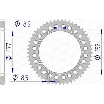 Nářadí na motocykly Hliníková zadní rozeta AFAM 63300 - 520 63300-52
