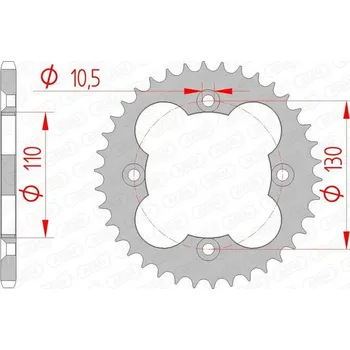 Nářadí na motocykly Ocelová standardní zadní řetězová kola AFAM 10318 - 520 10318-37