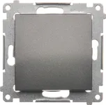 Vypínač jednopólový, řazení 1, 10 AX / 230 V~, bezšroubové svorky, Simon 54 DW1.01/48, antracitová metalizovaná