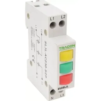 Jistič Tracon SLJL-AC230-SZP Modulární kontrolka Led, žlutá / zelená / červená, 3×230V AC (Tracon SLJL-AC230-SZP)