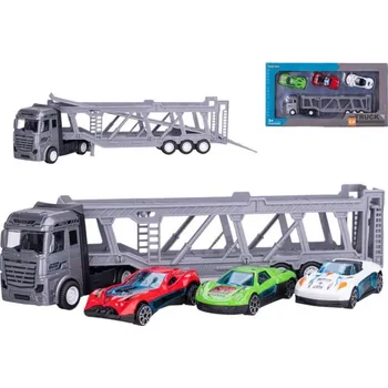 autodráha Přepravník aut kovový transportér set se 3 auty volný chod