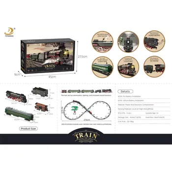 Vláček a vláčkodráha RKToys Retro vláčkodráha s kouřem světlem a zvukem 216 cm