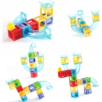 ostatní stavebnice ROUSKY Magnetické STAVEBNICE Závodní Dráha pro Kuličky HRAČKA pro Děti 36 dílků