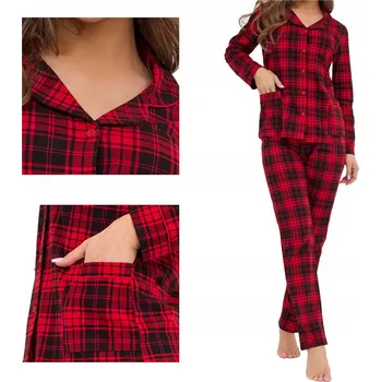 Dámské pyžamo Dámské pyžamo na knoflíky Cornette 482/423 Tracy vel. XL (42) červená kostka