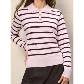 Dámský svetr Sinsay - Svetr s límečkem a ozdobnými knoflíky s příměsí vlny - vícebarevná - 428EU-MLC - 428EU-MLC-XL