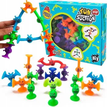 ostatní stavebnice SADA STAVEBNÍCH STAVEBNICE vzdělávací SILIKONOVÉ PŘÍSAVKY 7 6 Ks