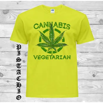 Pánské tričko panske-levne-bavlnene-tricko-potisk-konopi-cannabis Barva: Pistachio - pistáciová, velikost: XXL