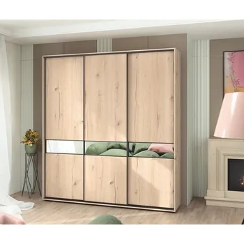 Šatní skříň Šatní skříň s posuv. dveřmi 240 NENA dub raya/zrcadlo