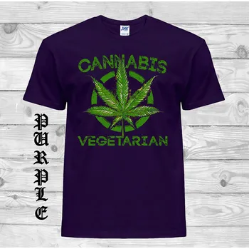 Pánská móda panske-levne-bavlnene-tricko-potisk-konopi-cannabis Barva: Purple - purpurová, velikost: XXL