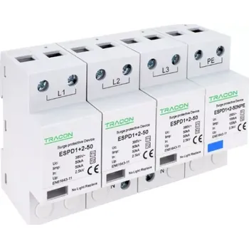 Přepěťová ochrana Tracon ESPD1+2-50-3+1P Svodič přepětí AC, typ T1+T2neodnímatelný modul (Tracon ESPD1+2-50-3+1P)