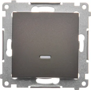 vypínač Vypínač střídavý, s orientačním LED podsvětlením, bez piktogramu,, Simon 54 DW6L.01/X/46, hnědá metalizovaná