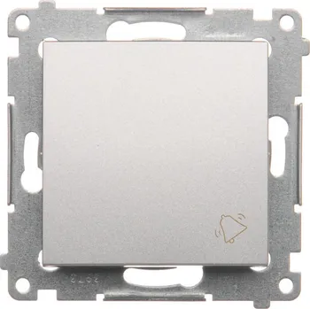 vypínač Tlačítko zapínací “zvonek”, řazení 1/0, 10 AX / 230 V~, bezšroubové, Simon 54 DD1.01/43, stříbrná metalizovaná
