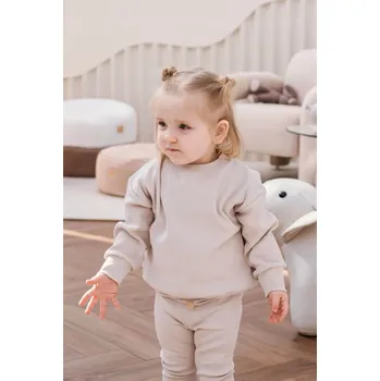 Dámská mikina Žebrovaná oversize mikina mikina JUKKI Béžová, velikost vel. 86