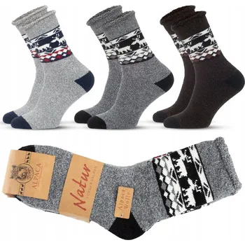 Pánské ponožky Alesza Ponožky Norské vánoční vlněné Ponožky vícebarevné, velikost 40-43